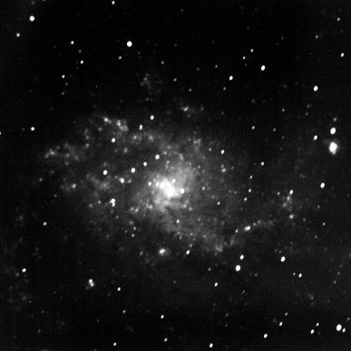 La galaxie M33, 1h 20 de pose, film TP 2415 hypersensibilsé