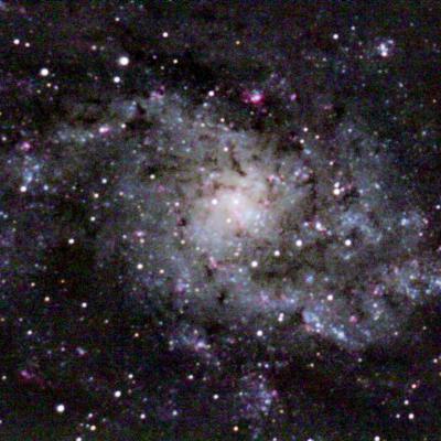 Galaxie M33, 15 poses de 60 secondes
