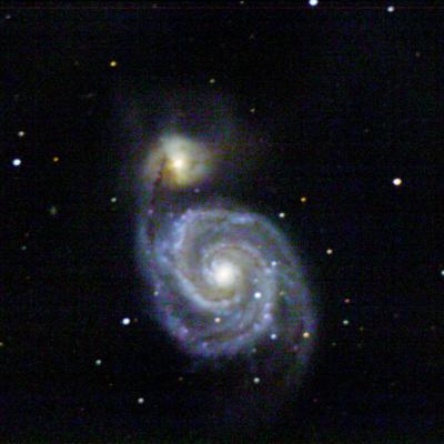 M51, Galaxie Tourbillon, 41 poses de 60 sec, 800 iso, 3048 mm, F10