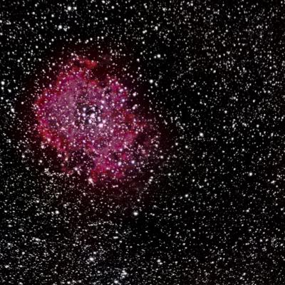 Nébuleuse de la Rosette,NGC 2244, 44 poses de 20 secondes, 300mm